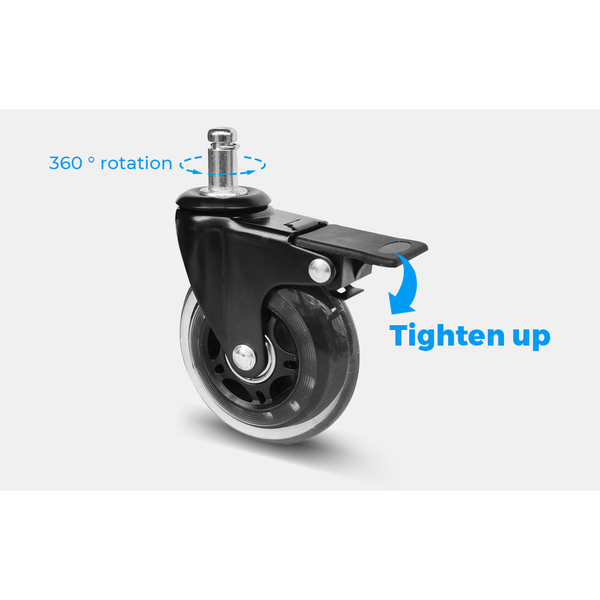 5 Pcs Office Chair Casters 360 Rotatable Replacement Wheels With Locks Castor Wheels