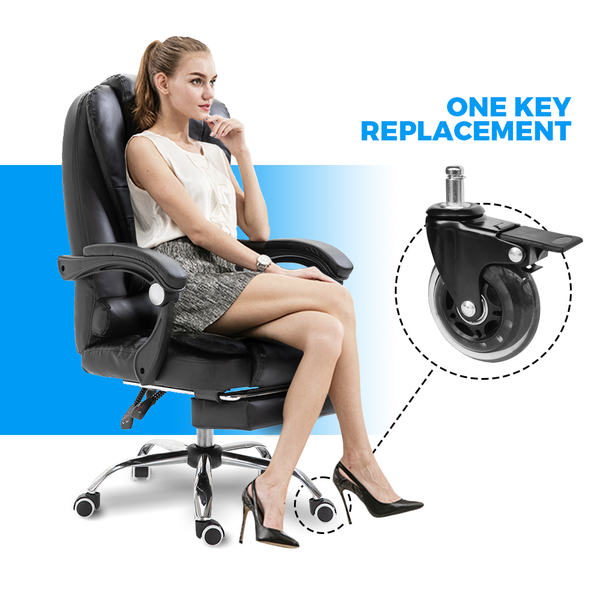 5 Pcs Office Chair Casters 360 Rotatable Replacement Wheels With Locks Castor Wheels