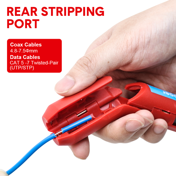 Wire Stripper Ergonomic Curved Handle Cable Stripping Splitting Cut Tool Wide Ranges With 6 Size Planer Holes For Electrical Hand Crimpers & Strippers
