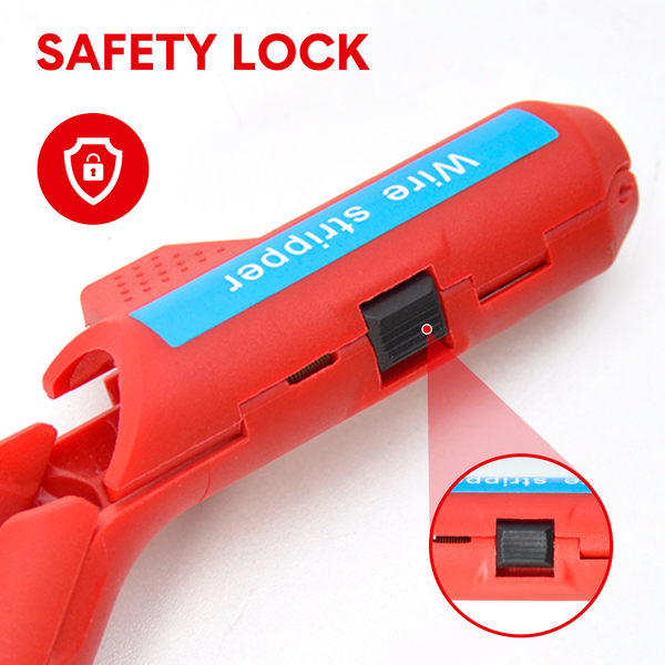 Wire Stripper Ergonomic Curved Handle Cable Stripping Splitting Cut Tool Wide Ranges With 6 Size Planer Holes For Electrical Hand Crimpers & Strippers