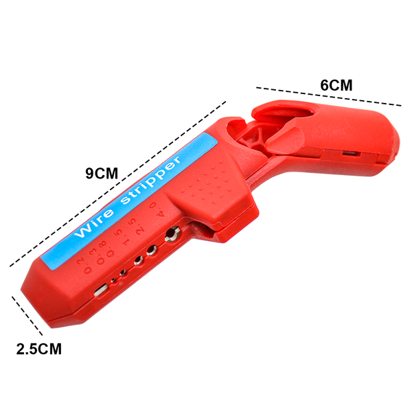 Wire Stripper Ergonomic Curved Handle Cable Stripping Splitting Cut Tool Wide Ranges With 6 Size Planer Holes For Electrical Hand Crimpers & Strippers