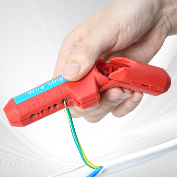 Wire Stripper Ergonomic Curved Handle Cable Stripping Splitting Cut Tool Wide Ranges With 6 Size Planer Holes For Electrical Hand Crimpers & Strippers