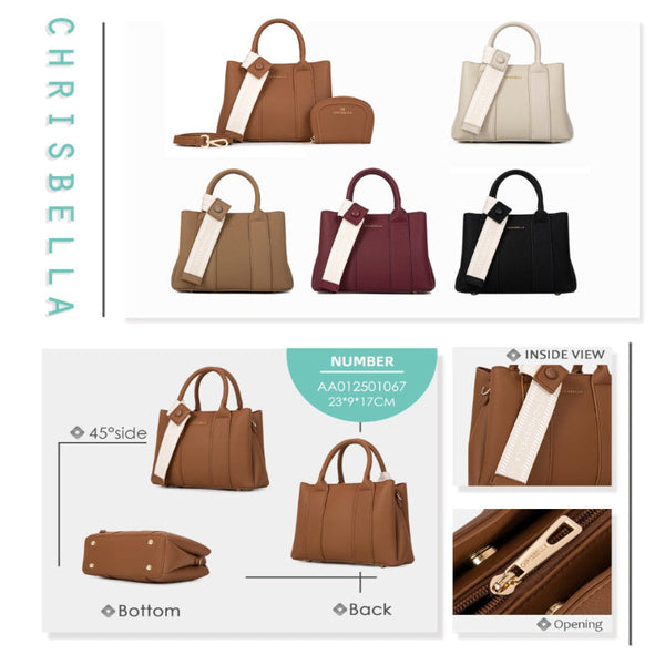 Chrisbella Sienna Tote Beige Women's Bags & Handbags