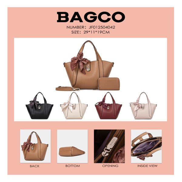 Bagco Noelle Leather Tote Black Women's Bags & Handbags