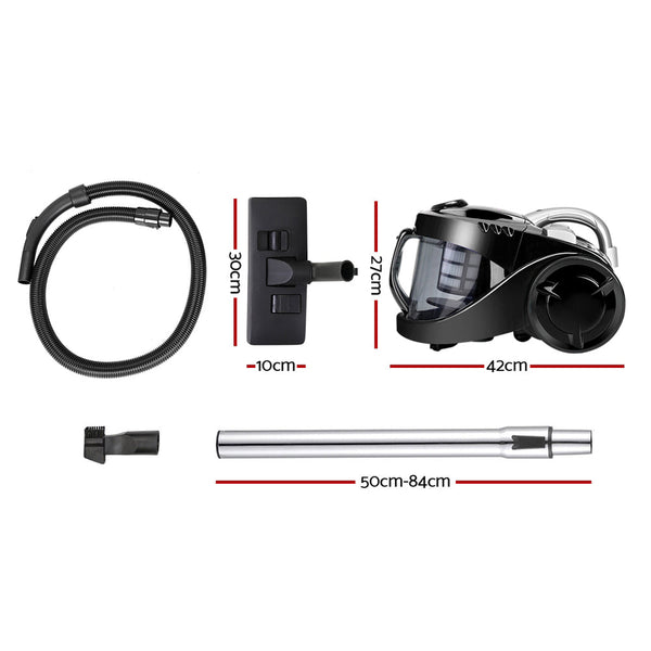 Devanti 2200W Bagless Vacuum Cleaner Black Vacuum Cleaners