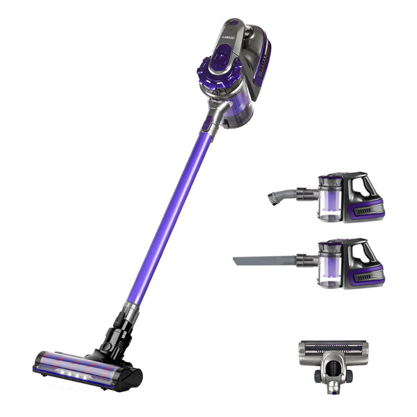 Devanti Stick Vacuum Cleaner Cordless Roller Brush 150W Purple Vacuum Cleaners