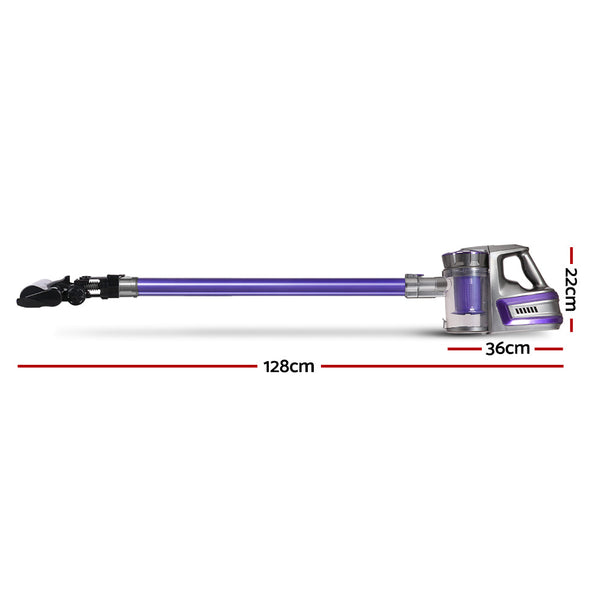 Devanti Stick Vacuum Cleaner Cordless Roller Brush 150W Purple Vacuum Cleaners