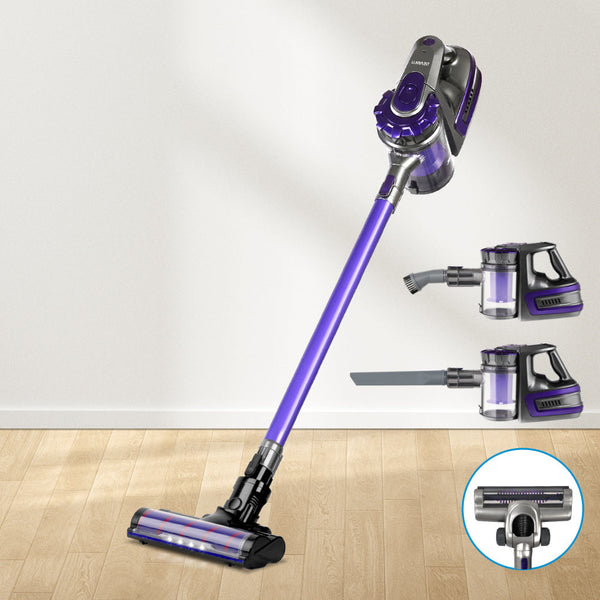 Devanti Stick Vacuum Cleaner Cordless Roller Brush 150W Purple Vacuum Cleaners
