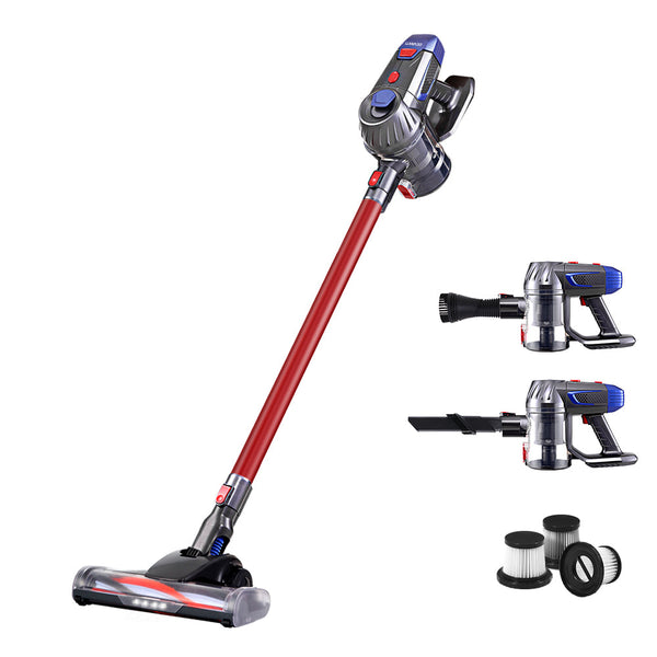 Devanti Stick Vacuum Cleaner Hepa Filter Red 150W Vacuum Cleaners