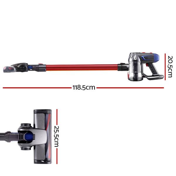 Devanti Stick Vacuum Cleaner Hepa Filter Red 150W Vacuum Cleaners