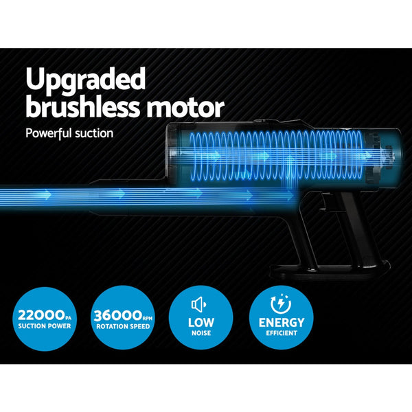 Devanti Stick Vacuum Cleaner Brushless Cordless 350W Grey Vacuum Cleaners