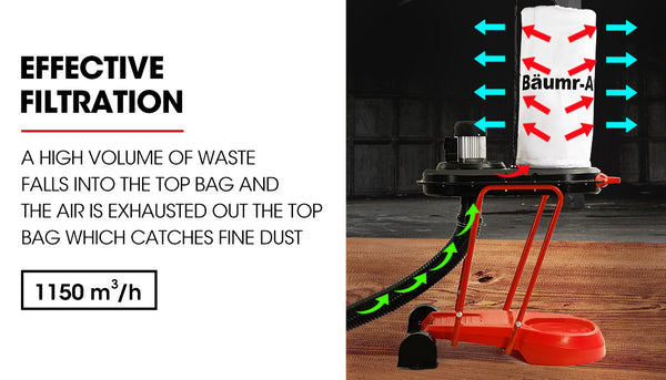 Baumr Ag Baumr Ag Dust Collector Extraction Cyclone Woodworking Portable Catcher Workshop Air Filtration Systems