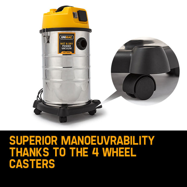 Unimac 30L Wet And Dry Vacuum Cleaner Blower Bagless 2000W Drywall Vacuum Cleaners