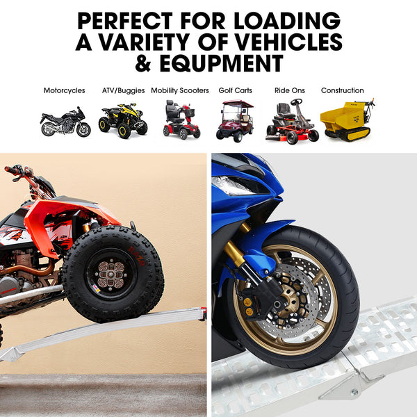 Pro 2.3M Aluminium Loading Ramps 680Kg Rated For Trailer Atv Quad Bike Buggy Pieces Motorbike Ramps