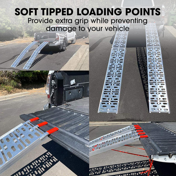 Pro 2.3M Aluminium Loading Ramps 680Kg Rated For Trailer Atv Quad Bike Buggy Pieces Motorbike Ramps