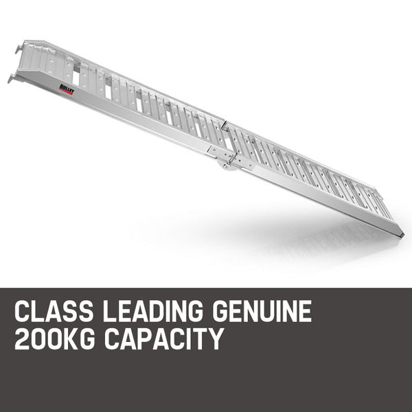 Bullet 1.8M Aluminium Folding Loading Traction Ramp 200Kg Capacity Motorbike Ramps