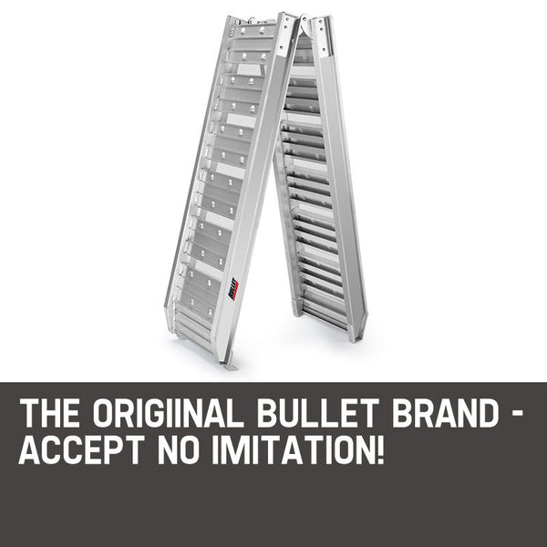 Bullet 1.8M Aluminium Folding Loading Traction Ramp 200Kg Capacity Motorbike Ramps