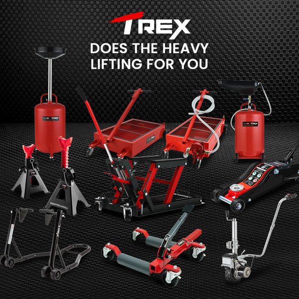 T Rex Vehicle Positioning Jack Storage Rack Stand Heavy Duty Design With Locking Castor Wheels Workshop Dollies