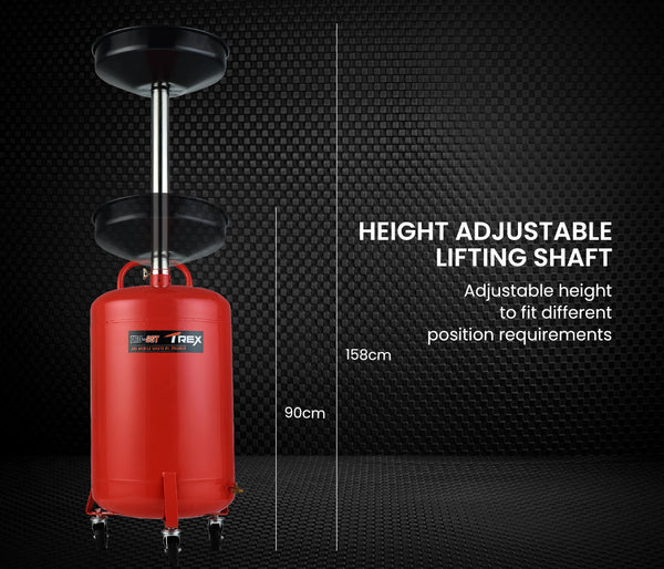 Trex Rex 60L Mobile Waste Oil Drainer Tank Telescopic For Car Engine Workshop Other Shop Equipment