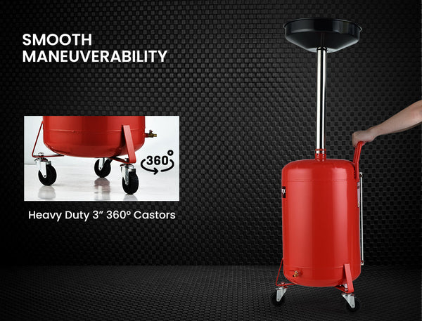 Trex Rex 60L Mobile Waste Oil Drainer Tank Telescopic For Car Engine Workshop Other Shop Equipment