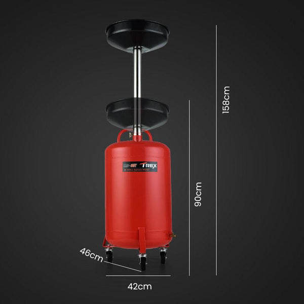 Trex Rex 60L Mobile Waste Oil Drainer Tank Telescopic For Car Engine Workshop Other Shop Equipment