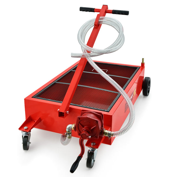 T Rex 76L Low Level Mobile Truck Waste Oil Fluid Drainer Pan Hand Pump For Workshop Other Shop Equipment