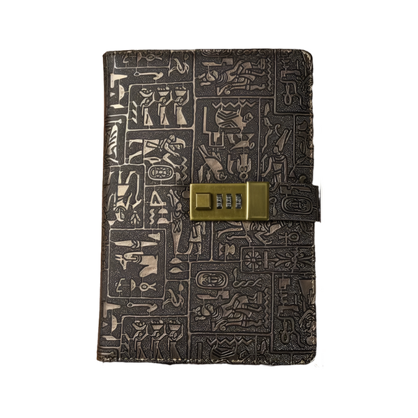 Password Notebook A6 A5 B5 Egyptian Leather Secret Diary With Lock Paper Products