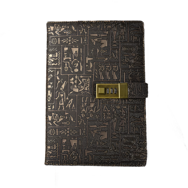 Password Notebook A6 A5 B5 Egyptian Leather Secret Diary With Lock Paper Products