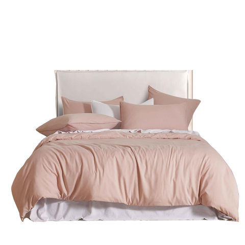 Cleverpolly Washed Microfibre Quilt Cover Set (Pink Super King) Quilt Covers