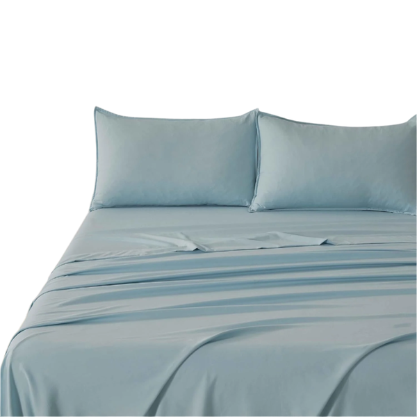 Cleverpolly Washed Microfibre Sheet Set (Blue King) Sheets
