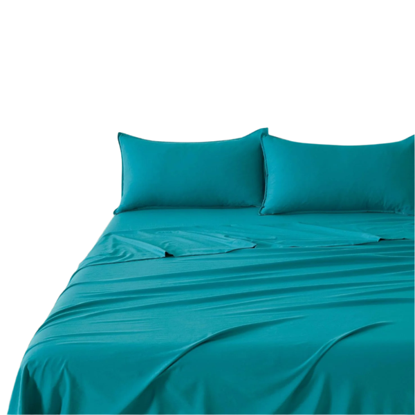 Cleverpolly Washed Microfibre Sheet Set (Teal King) Sheets