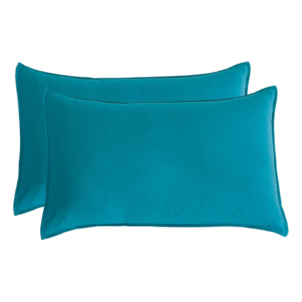 Washed Microfibre Sheet Set (Teal Double) Sheets