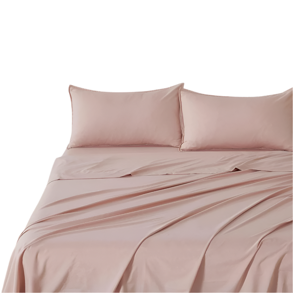 Cleverpolly Washed Microfibre Sheet Set (Pink Queen) Quilt Covers