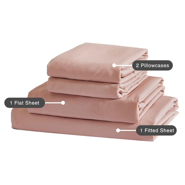 Cleverpolly Washed Microfibre Sheet Set (Pink King) Sheets