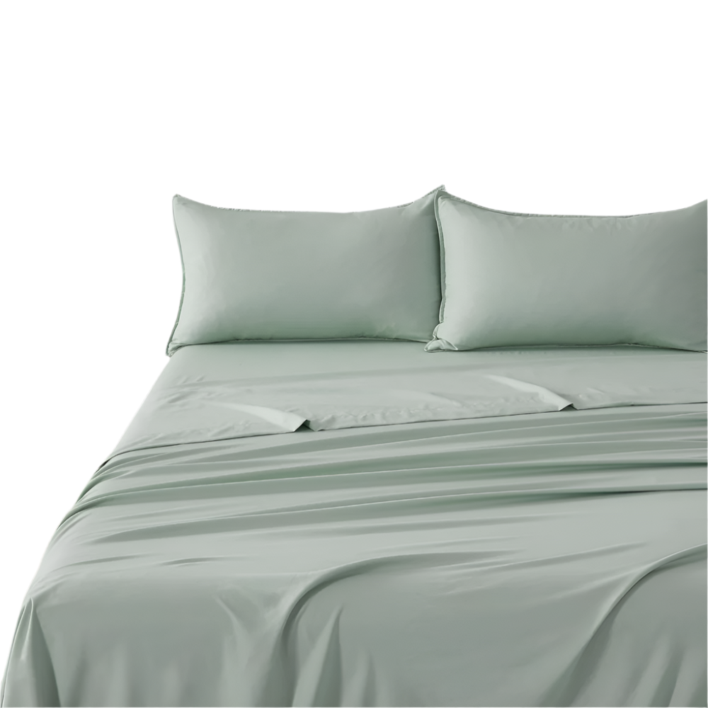 Cleverpolly Washed Microfibre Sheet Set (Sage King Single) Sheets