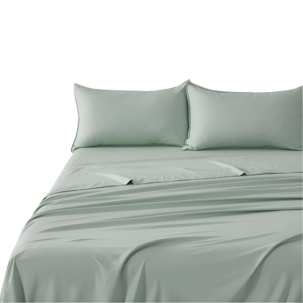 Cleverpolly Washed Microfibre Sheet Set (Sage King Single) Sheets