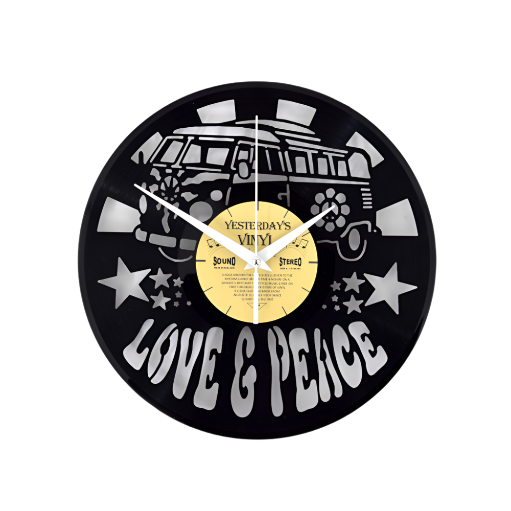 30Cm Vinyl Clock Love & Peace Wall Clocks