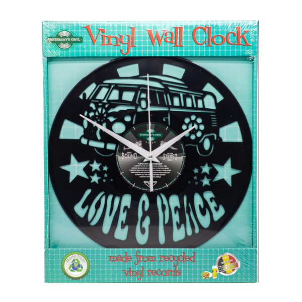 30Cm Vinyl Clock Love & Peace Wall Clocks