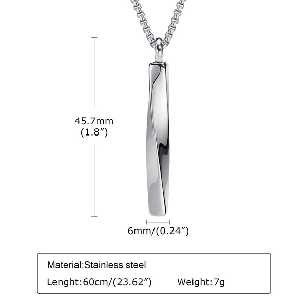 Veile Studios Vnox Stainless Steel Mobius Bar Pendant Necklace For Men Cremation Ashes Jewelry Necklaces & Pendants