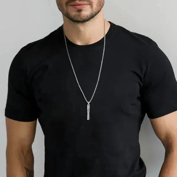 Veile Studios Vnox Stainless Steel Mobius Bar Pendant Necklace For Men Cremation Ashes Jewelry Necklaces & Pendants