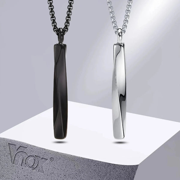 Veile Studios Vnox Stainless Steel Mobius Bar Pendant Necklace For Men Cremation Ashes Jewelry Necklaces & Pendants