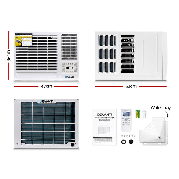 Devanti Window Air Conditioner 1.7Kw Portable Air Conditioners