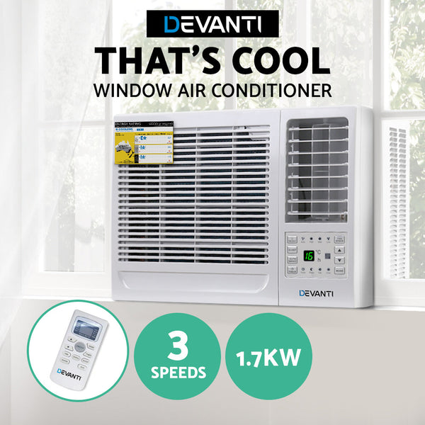 Devanti Window Air Conditioner 1.7Kw Portable Air Conditioners