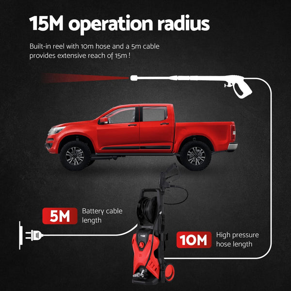 Giantz 2400Psi High Pressure Washer Electric Water Cleaner Pump 10M Jet Hose Gurney Pressure Washers