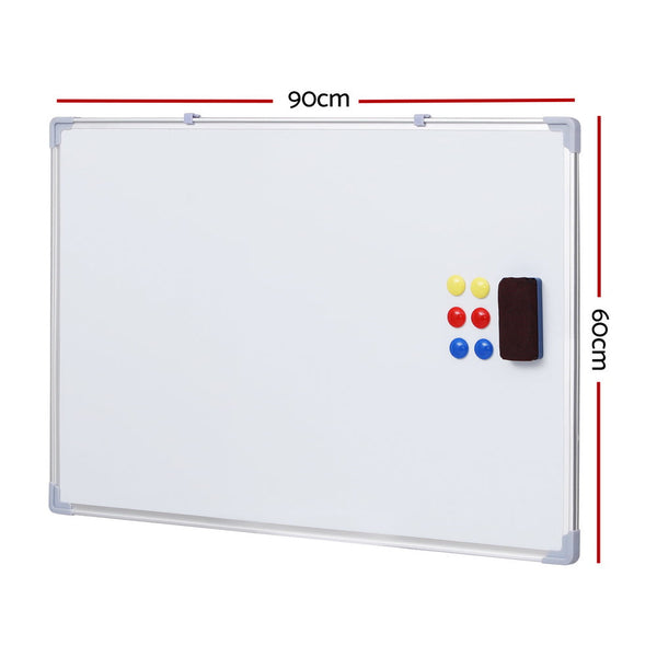 Magnetic Whiteboard 60X90cm Erase Board Marker Eraser Tray Home Office School Whiteboards