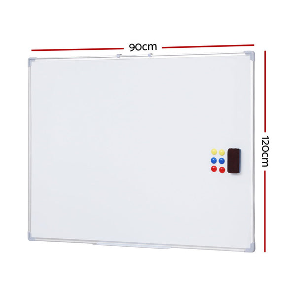 Magnetic Whiteboard 90X120cm Erase Board Marker Eraser Tray Home Office School Whiteboards