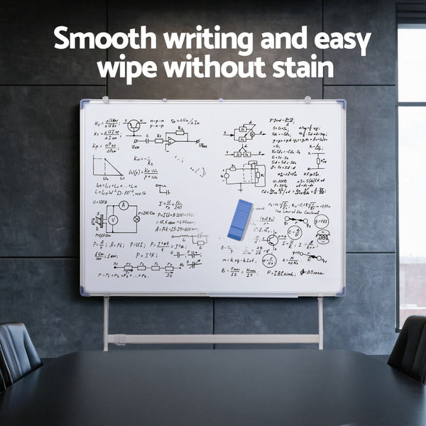 90X120cm Standing Whiteboard With Wheels Magnetic Double Sided Erase Board Whiteboards