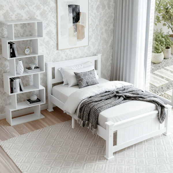 Artiss King Single Bed Frame And Bookshelf King Single Bed Frames