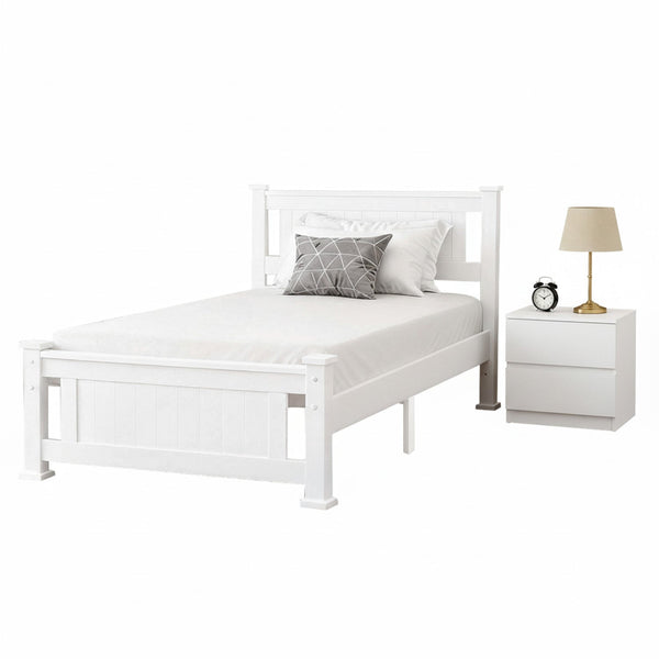 Artiss King Single Bed Frame And Bedside Table King Single Bed Frames