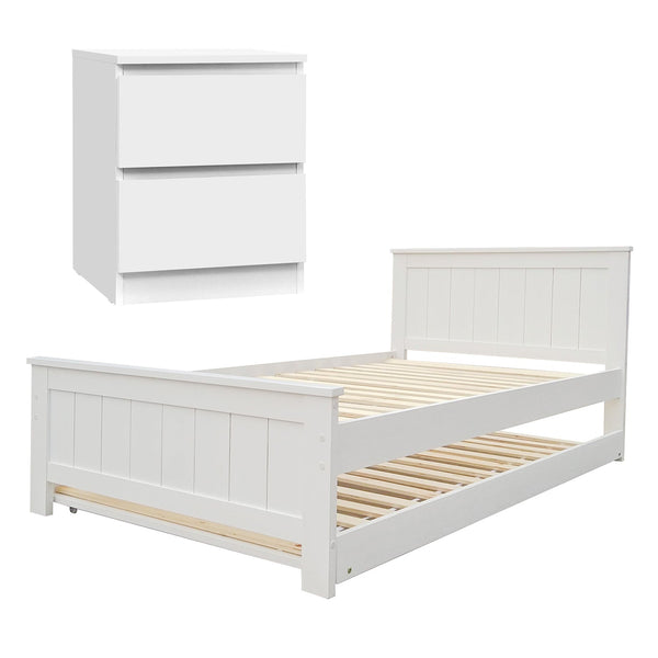 Artiss King Single Bed Frame And Bedside Table King Single Bed Frames